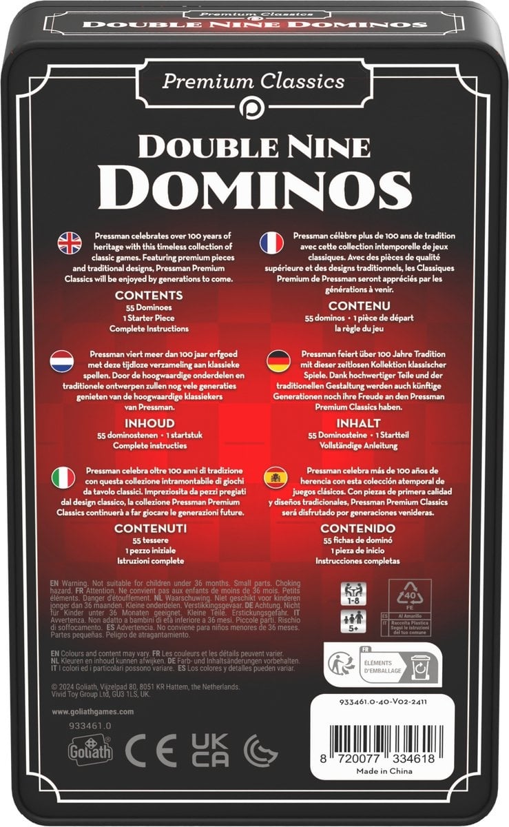 Goliath Double Nine Dominos - Actiespel - Familiespel - Domino - Denkspel - Verpakkingsschade