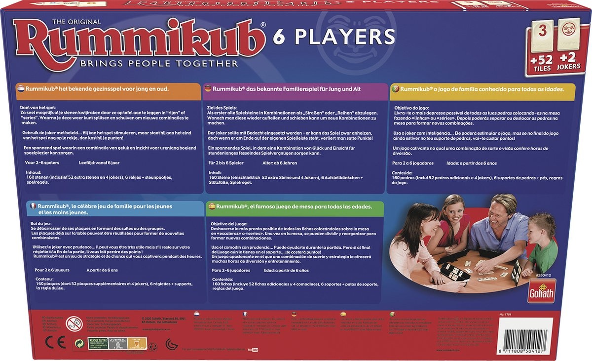 Goliath Rummikub The Original geschikt voor 6 Spelers - Bordspel - Verpakkingsschade