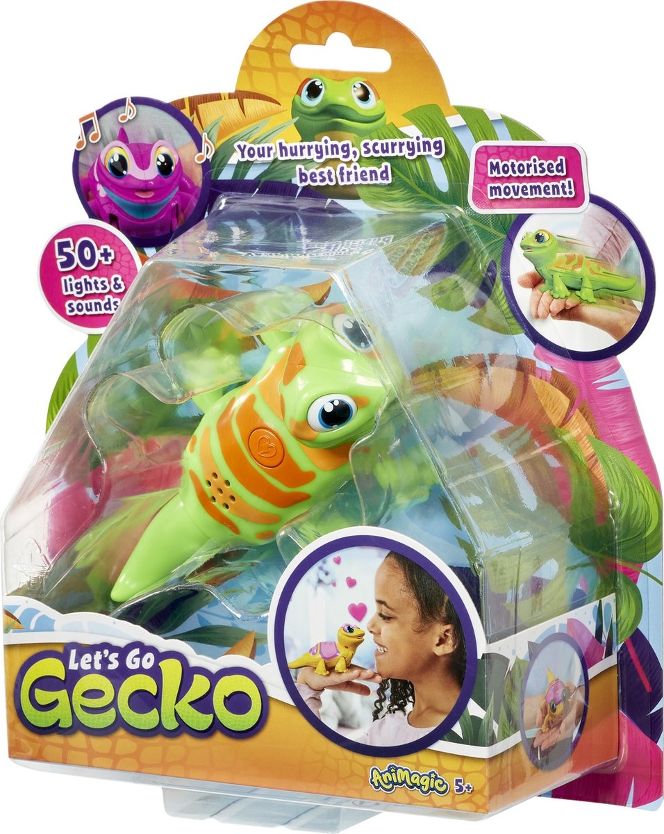 Animagic Let's go Gecko - Speelgoedrobot Gekko - Groen