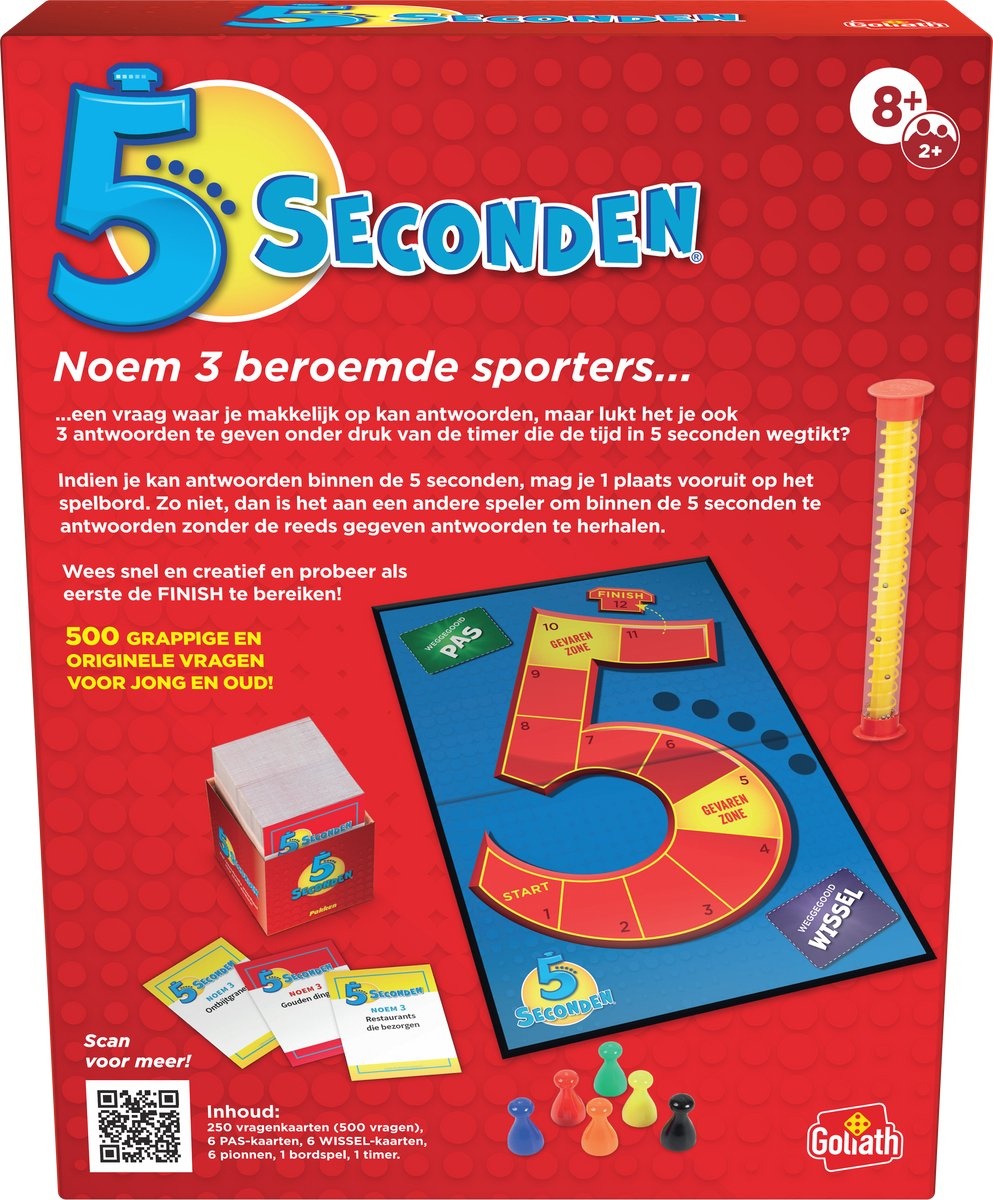 Goliath 5 Seconden - Partyspel - Kaartspel - Raadspel - Familiespel - Verpakkingsschade