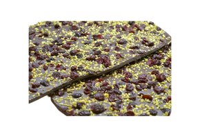 Breekchocolade puur cranberry- pistache 500 gram