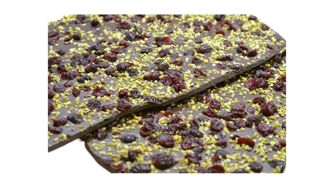 Breekchocolade puur cranberry- pistache 500 gram