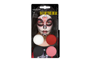 Schmink set Day of the Death - 4 kleuren met penseel