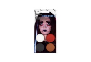 Schmink set Voodoo Doll - 4 kleuren met penseel