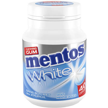 Mentos Gum sweetmint white pot (40 stuks)