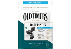 Oldtimers - Drop - Zoute Puntjes Suikervrij - 1 zakje - 100 gram
