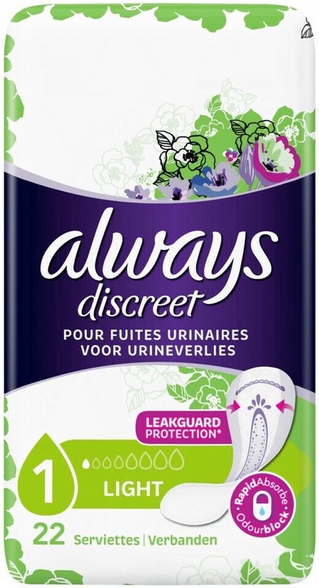Always Discreet - Maandverband - Lichte Bescherming - 22 Maandverbandjes