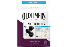 Oldtimers - Drop - Zoete Bolletjes Suikervrij - 1 zakje - 100 gram