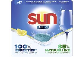 Sun - Vaatwascapsules - All-in 1 - Citroen - met Active Oxygen - 47 Vaatwastabletten