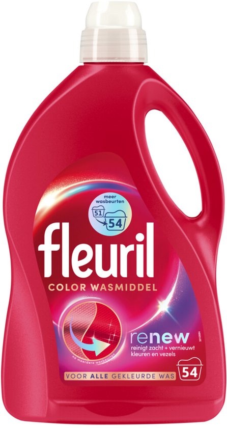 Fleuril Color - Vloeibaar Wasmiddel - Gekleurde Was - 54 wasbeurten - Grootverpakking