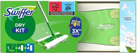 Swiffer Dry Kit Vloer clean & fresh 4D+4W (1 set)