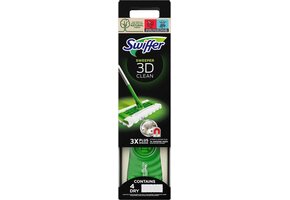 Swiffer Vloerreiniger 3D Clean Starterskit - 1 Vloerwisser + 4 Droge & 2 Vochtige doekjes