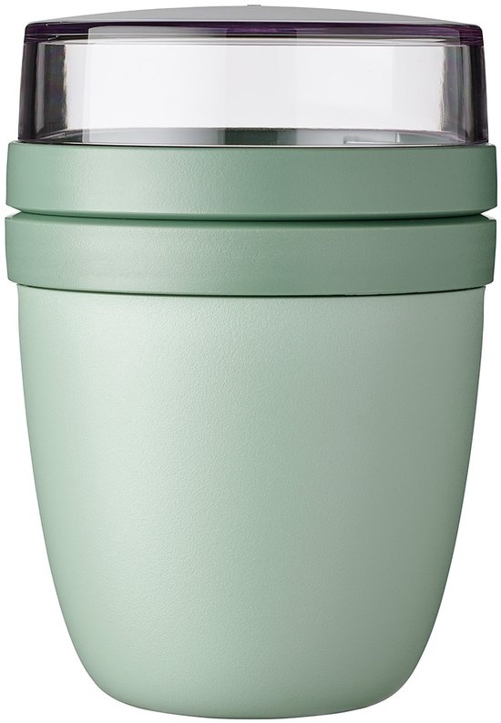 Mepal Lunchpot Ellipse - 500 ml - Yoghurt en Muesli beker to go - Geschikt voor vriezer. magnetron en vaatwasser - Nordic sage