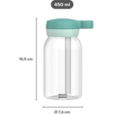 Mepal Drinkfles met rietje Campus - 450 ml - Waterfles kinderen - Lekdicht - Hygiënische draaideksel - Cool blue