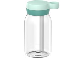 Mepal Drinkfles met rietje Campus - 450 ml - Waterfles kinderen - Lekdicht - Hygiënische draaideksel - Cool mint