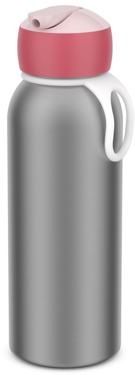 Mepal Isoleerfles flip-up Campus - 350 ml - 12 uur koud / 4 uur warm - Drinkfles met rietje voor kinderen - Cool pink