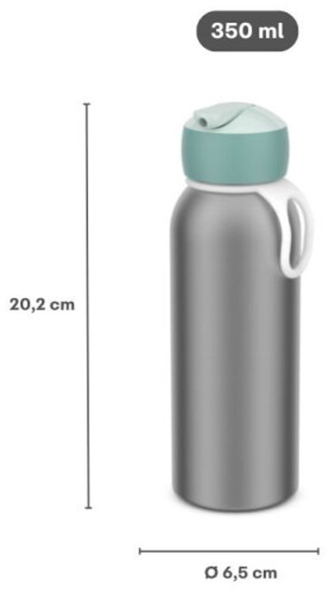 Mepal Isoleerfles flip-up Campus - 350 ml - 12 uur koud / 4 uur warm - Drinkfles met rietje voor kinderen - Cool pink