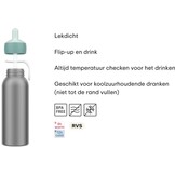Mepal Isoleerfles flip-up Campus - 350 ml - 12 uur koud / 4 uur warm - Drinkfles met rietje voor kinderen - Cool pink