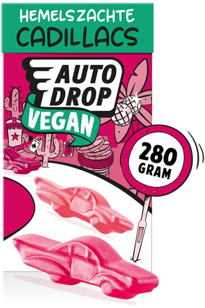 Autodrop - Snoep - Hemelszachte Vegan Cadillacs - 1 doosje - 280 gram