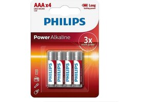Philips Power Alkaline - AAA Batterijen - 4 stuks