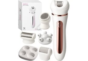 Nuvance Epileerapparaat Dames - Epilator 5-in-1 - Ladyshaves voor Vrouwen - Epilators - Ladyshave - Waterproof - Usb - Wit/Roze