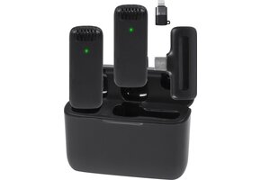 Nuvance - Draadloze Microfoon - 2 Stuks & Oplaadcase - Incl. Adapter - Microfoon Draadloos - Usb C - Lavalier Microfoons