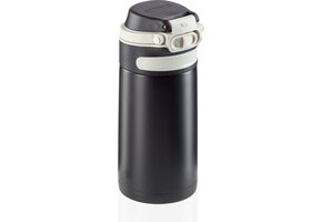 Leifheit thermosbeker Flip - 350 ml - RVS - zwart