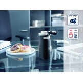 Leifheit thermosbeker Flip - 350 ml - RVS - zwart