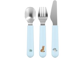 Mepal Mio Kinderbestek Little Dutch - 3-delig. vork. mes en lepel - Roestvrij staal - Kinderservies - Forest Friends