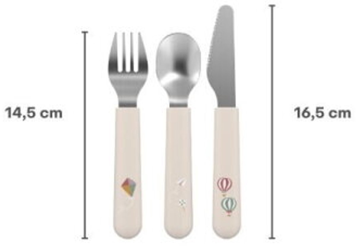 Mepal Mio Kinderbestek Little Dutch - 3-delig. vork. mes en lepel - Roestvrij staal - Kinderservies - Forest Friends