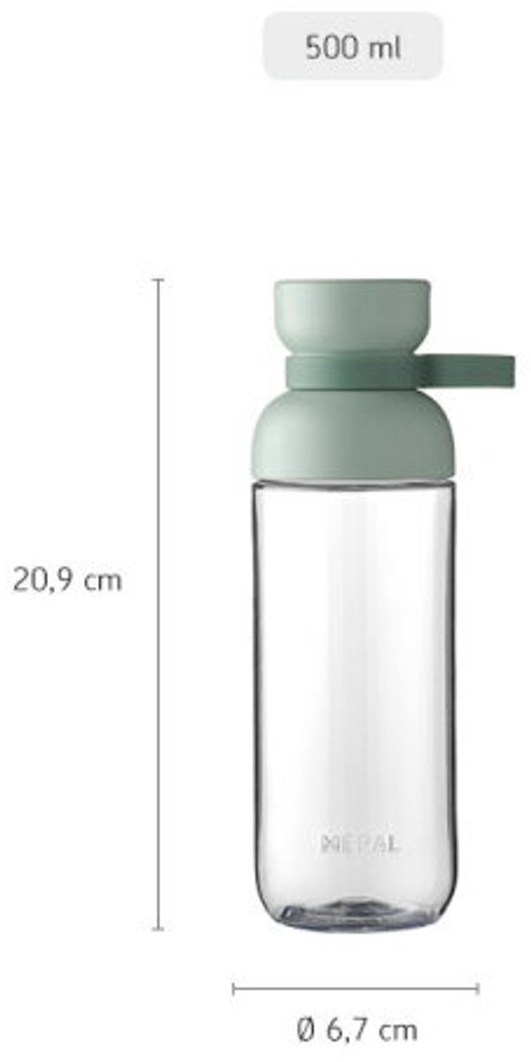 Mepal Vita waterfles - 500 ml - extra drinkgemak - Drinkfles - Nordic black