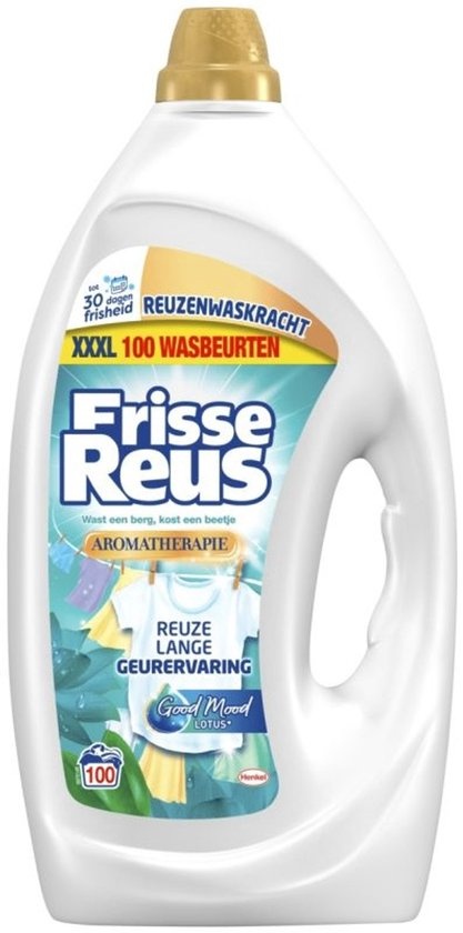 Frisse Reus Gel Lotus - Vloeibaar Wasmiddel - Witte Was - Frisse Geurbeleving - 100 Wasbeurten - Grootverpakking