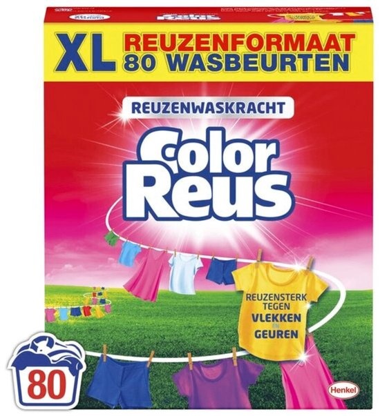 Witte Reus Wasmiddel Poeder Gekleurde Was 80 Wasbeurten - 4 kg