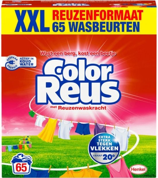 Color Reus Waspoeder - Wasmiddel - Gekleurde Was - 60 Wasbeurten - Grootverpakking