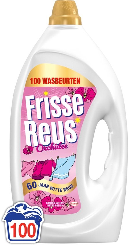 Frisse Reus Gel Orchidee - Vloeibaar Wasmiddel - Gekleurde Was - Frisse Geurbeleving - 100 Wasbeurten - Grootverpakking