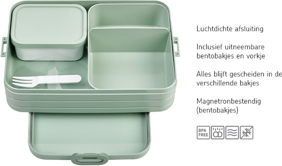 Mepal Bento Lunchbox large - Broodtrommel - 8 boterhammen - Vivid mauve