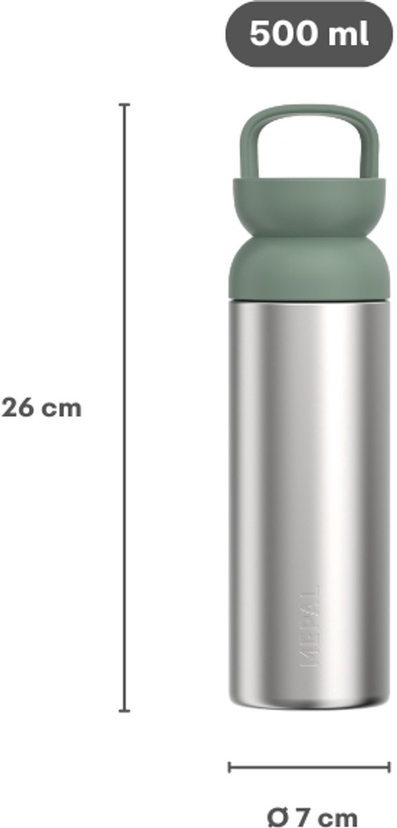Mepal Isoleer theebeker Ellipse - 500 ml - Houdt dranken 6 uur warm en 8 uur koud - Isoleerfles - Vaatwasmachinebestendig - Vivid blue