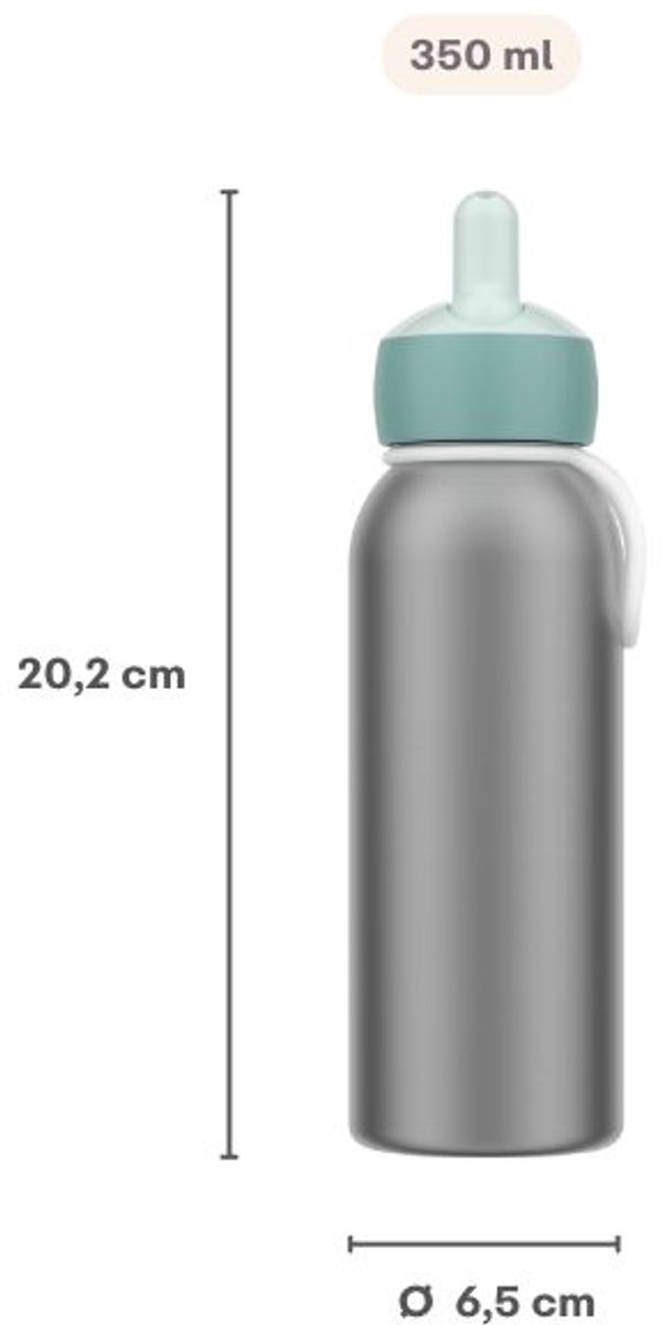 Mepal Isoleerfles flip-up Campus - 350 ml - 12 uur koud / 4 uur warm - Drinkfles met rietje voor kinderen - Cool blue