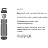 Mepal Shakebeker Sport - 800 ml - Shake en drink - Inclusief mixer & maatverdeling - Eenvoudig schoon te maken - Drinkflessen - Graphite black
