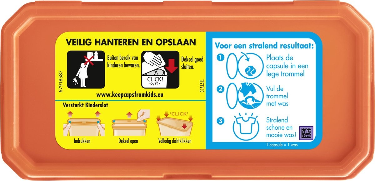 Robijn Wascapsules - 3-in-1 - Stralend Wit - 15 Stuks