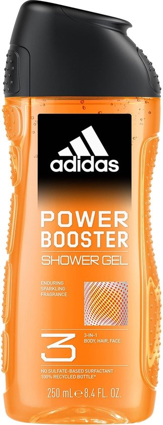 Adidas - 3-in-1 Douchegel - Power Booster - Sprankelende Geur - Gerecyclede Verpakking - 250 ml