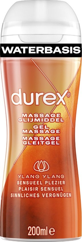 Durex Massage Olie en Glijmiddel 2-in-1 - Sensual met Ylang Ylang - waterbasis - 200 ml