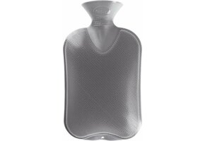 Fashy warm water kruik - dubbelzijdig geribbeld - grijs - 2 liter