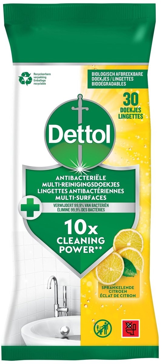 Dettol Reinigingsdoekjes antibacterieël Citrus 30 stuks
