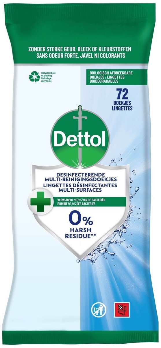 Dettol Desinfecterende Multi-Reinigingsdoekjes 72 Stuks
