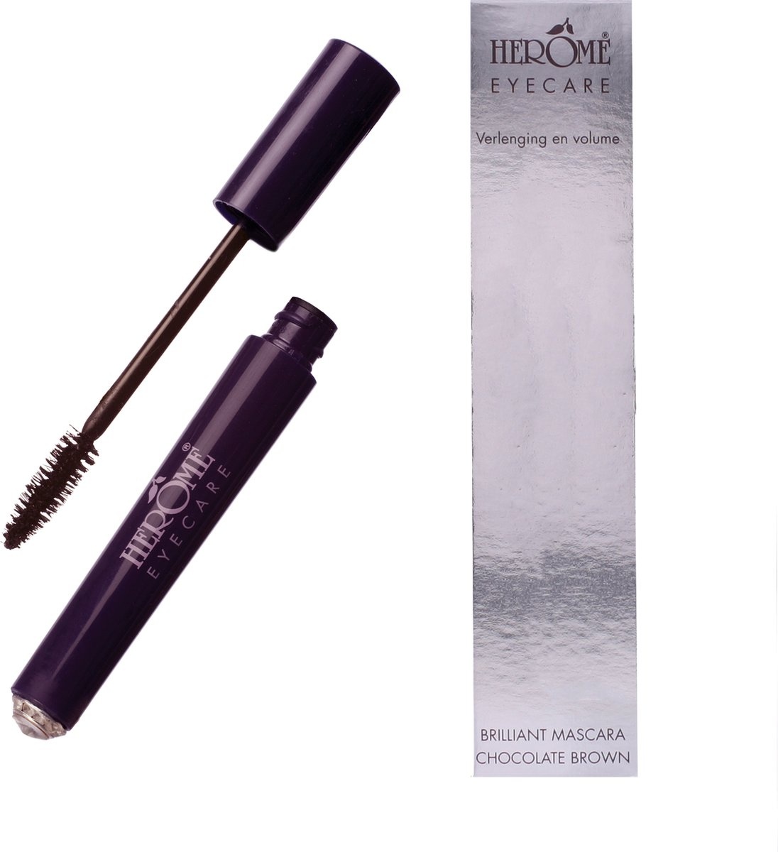 Herome Eye Care Brilliant Mascara Chocolate Brown - Verzorgende Chocoladebruine Mascara - Verrijkt met Vitamine E, Bamboe en Rijstolie