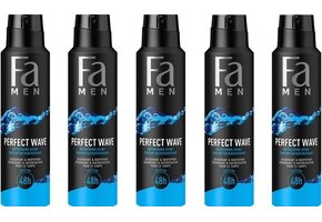Fa Men Deospray Perfect Wave- Deodorant - 5x 150 ml - Voordeelverpakking
