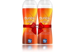 Durex - Massage Olie en Glijmiddel 2-in-1 Sensual met Ylang Ylang 200ml x2 - Waterbasis -