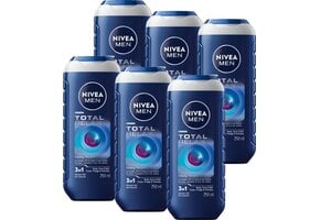NIVEA MEN Douchegel Total relax Mannen - 3-in-1 Shower Gel - Shampoo - Voordeelverpakking - 6 x 250 ml