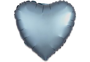 Amscan - Folieballon Satin Luxe Steel Blue hart